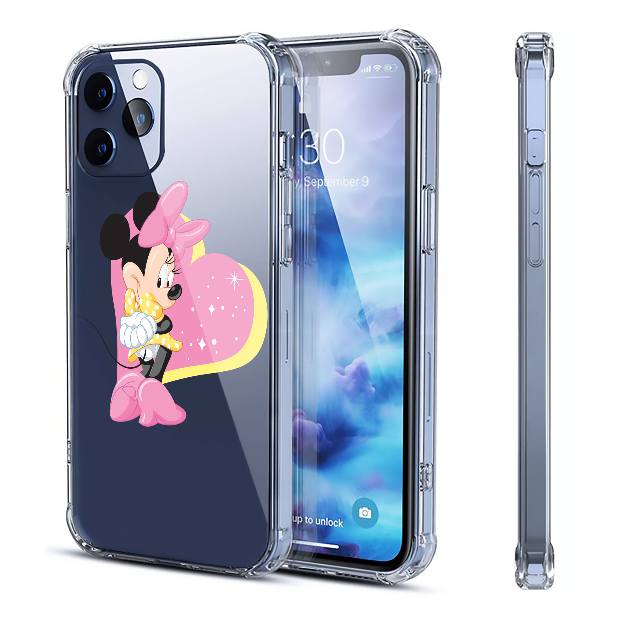 （画像用） ミッキーマウス Mickey Mouse 【iPhone 12シリーズ対応】透明スマホケース（クリアソフトケース）